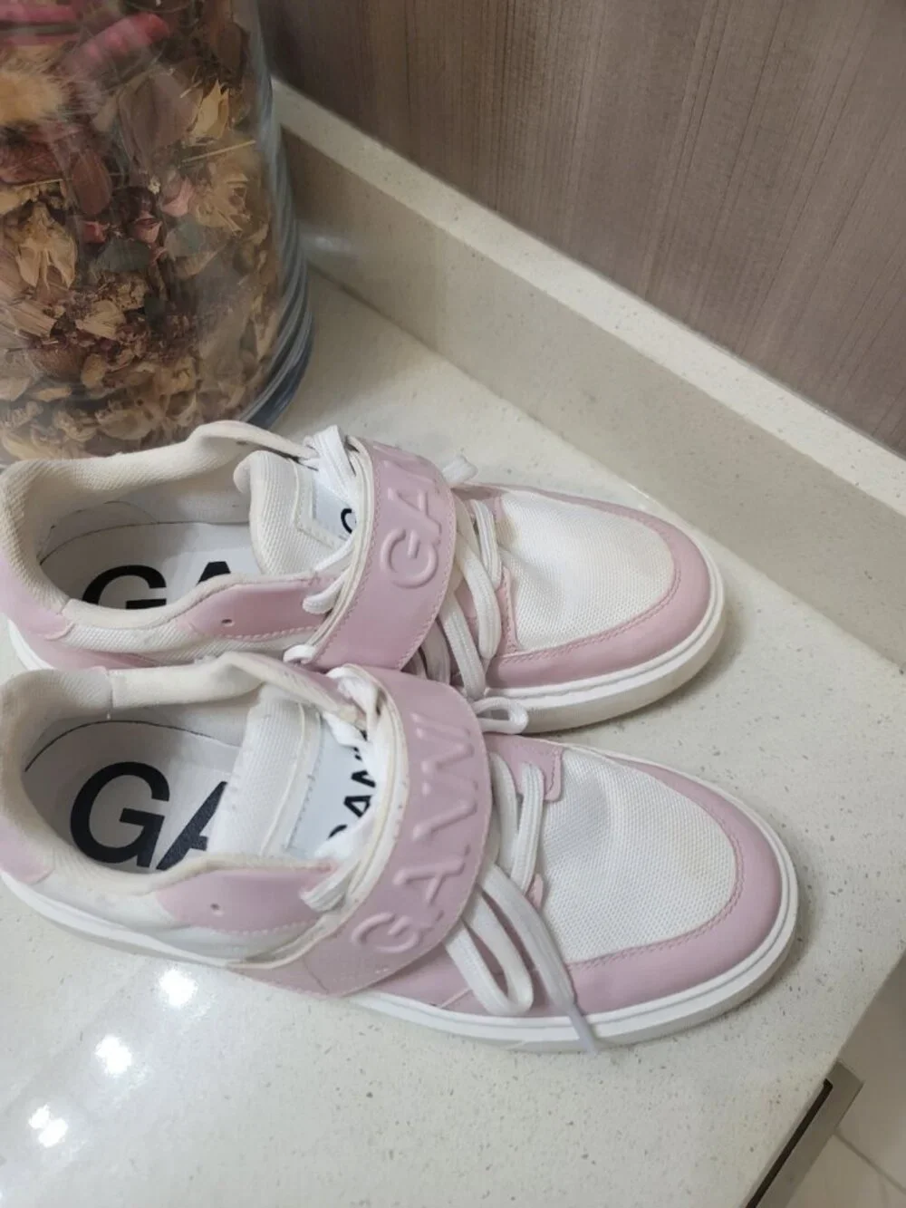 GANNI Sporty Mix Monochrome Sneakers in Pale Lilac (Pink) - Women’s EU 39/8
